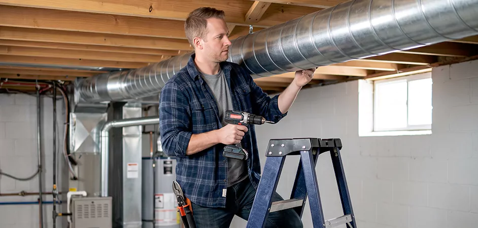 Exposed Spiral Ductwork in Cumberland